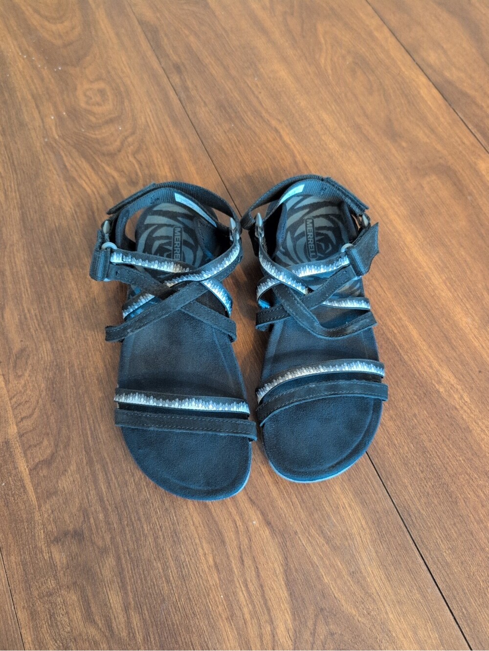 Merrell Terran 3 Cush Lattice Sandals W 6 Black Strappy Gorpcore Hiking Water